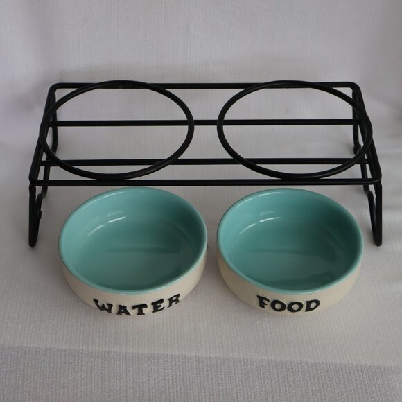 Small Pet Dishes, Water/Food Dish, Pet dishes in Stand, Elevated Dog/Cat Bowls - Picture 3 of 8